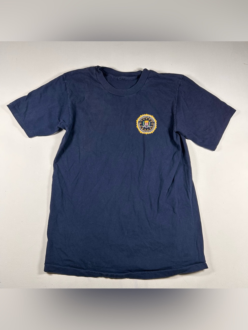 Vintage FBI Uniform Official Single Stitch Navy Blue Mens Medium 90s Badge Logo